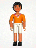 LEGO BelvFem57 Belville Female - Orange Top with Floral Garland with Butterfly and Ribbon Pattern  (Rosita 5833)