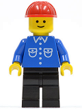 LEGO but015 Shirt with 6 Buttons - Blue, Black Legs, Red Construction Helmet