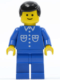 LEGO but019 Shirt with 6 Buttons - Blue, Blue Legs, Black Male Hair