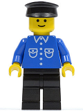 LEGO but021 Shirt with 6 Buttons - Blue, Black Legs, Black Hat