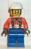 LEGO con003 Construction Worker - Orange Shirt, White Construction Helmet