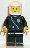LEGO cop003 Police - Zipper with Badge, Black Legs, White Classic Helmet