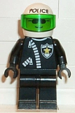LEGO cop038 Police - Zipper with Sheriff Star, White Helmet with Police Pattern, Trans-Green Visor