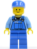 LEGO cty0213 Overalls with Tools in Pocket Blue, Blue Cap, Standard Grin