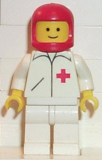 LEGO doc011 Doctor - Straight Line, White Legs, Red Classic Helmet