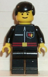 LEGO firec020 Fire - Flame Badge and Straight Line, Black Legs, Black Male Hair
