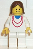 LEGO ncklc005 Necklace Red - White Legs, Brown Female Hair