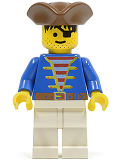 LEGO pi009 Pirate Blue Jacket, White Legs, Brown Pirate Triangle Hat