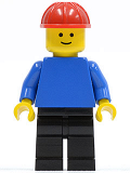 LEGO pln037 Plain Blue Torso with Blue Arms, Black Legs, Red Construction Helmet