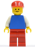 LEGO pln038 Plain Blue Torso with White Arms, Red Legs, Red Cap