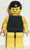 LEGO pln040 Plain Black Torso with Yellow Arms, Yellow Legs, Black Male Hair