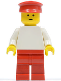 LEGO pln072 Plain White Torso with White Arms, Red Legs, Red Hat