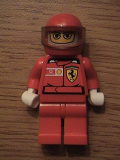 LEGO rac024as F1 Ferrari Driver with Helmet and Balaclava - with Torso Stickers