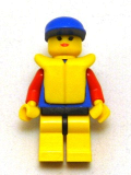 LEGO res013 Coast Guard City Center - Red Collar & Arms, Yellow Legs with Black Hips, Blue Cap, Life Jacket