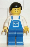 LEGO trn025 Overalls Blue with Pocket, Blue Legs, Black Male Hair