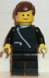 LEGO zip015 Jacket with Zipper - Black, Black Legs, Brown Male Hair