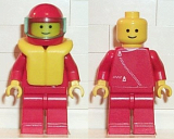 LEGO zip022 Jacket with Zipper - Red, Red Legs, Red Helmet, Trans-Light Blue Visor, Life Jacket